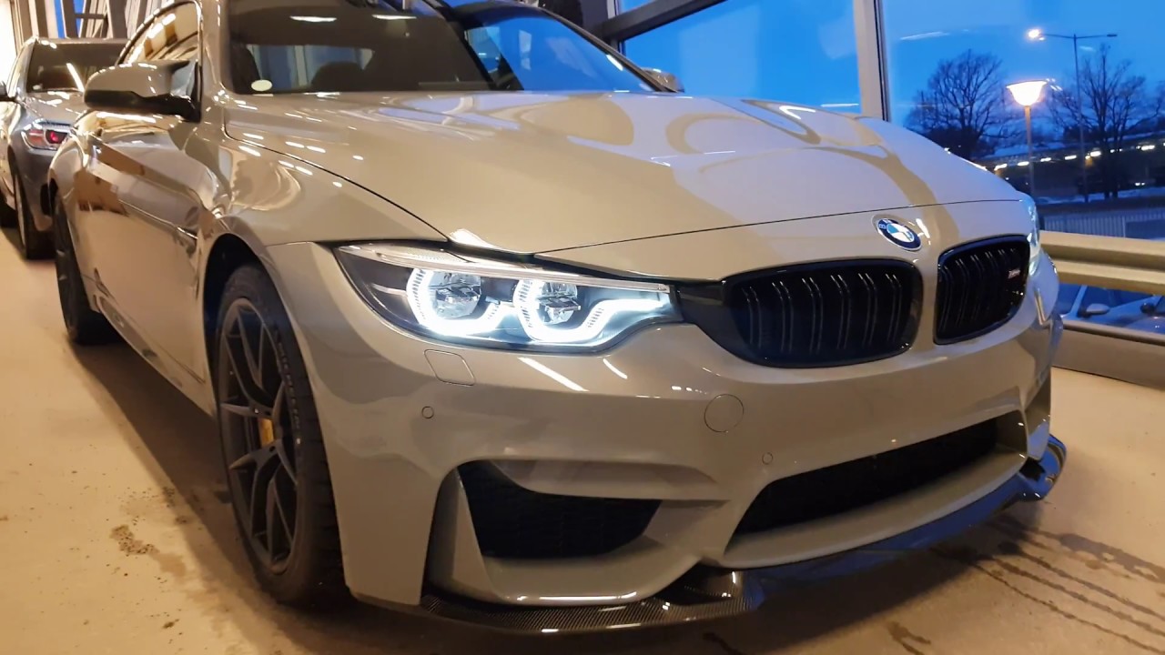 [4k] Lime Rock Grey Metallic BMW M4 CS at BMW Segeltorp, Stockholm