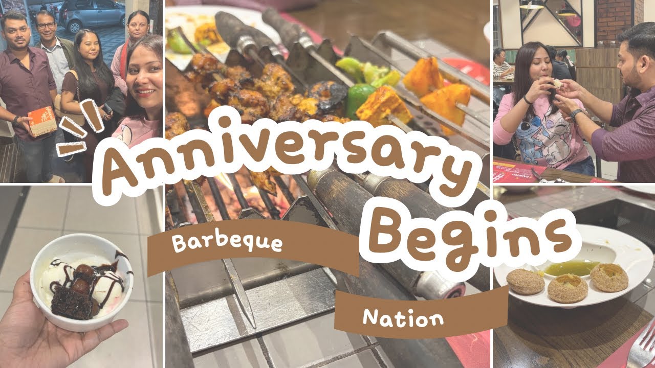 Anniversary Days Begin 🎊❤️ | Family Dinner at Barbeque Nation | Deepshikha 