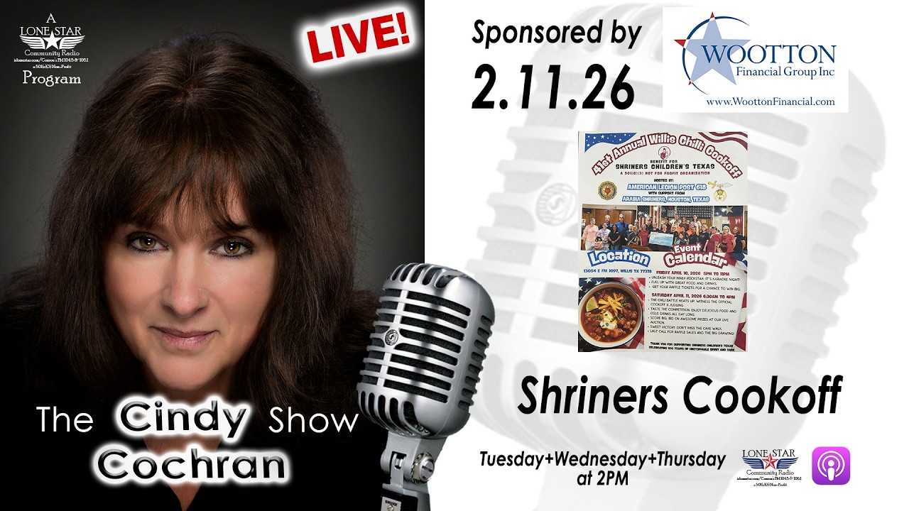 2.11.26 - Shriners Cook OFF - The Cindy Cochran show on Lone Star Community Radio