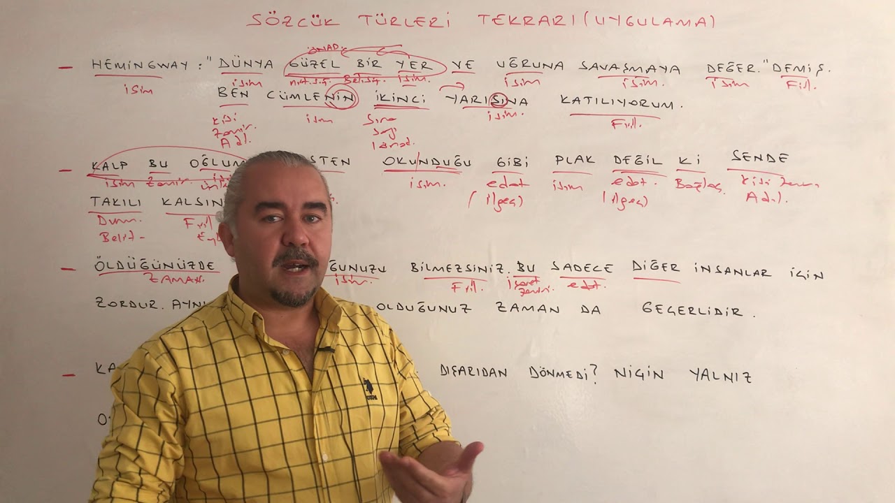 Sözcük Türleri Genel Tekrar Uygulama 1