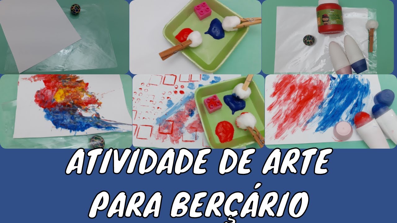 ATIVIDADE DE ARTE PARA BERÇÁRIO | 03 TÉCNICAS DE PINTURA