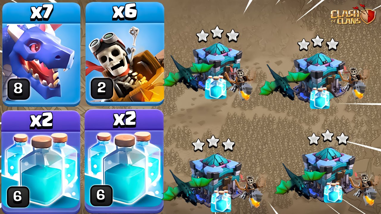 Town Hall 13 New DRAGON & DRAGON RIDER Attacks With Clone | Best TH13 Attack Strategy - Coc