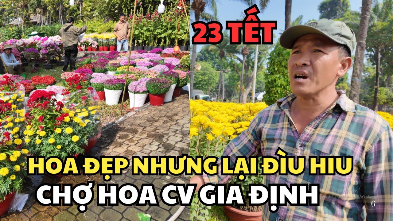 Chợ Hoa CV Gia Định Sáng 23 Tết I Hoa Đẹp Nhưng Lại Đìu Hiu
