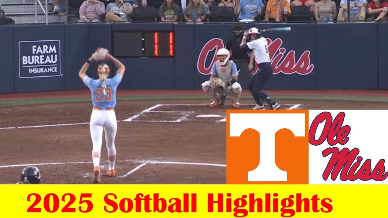 #1 Tennessee vs #20 Ole Miss Softball Game Highlights 4 25 2025