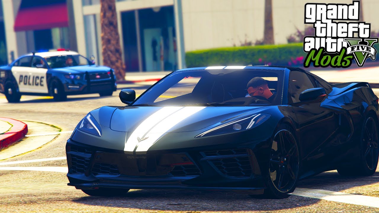 FUGA DA POLICIA COM CHEVROLET CORVETTE C8 2020 - GTA 5 MODS