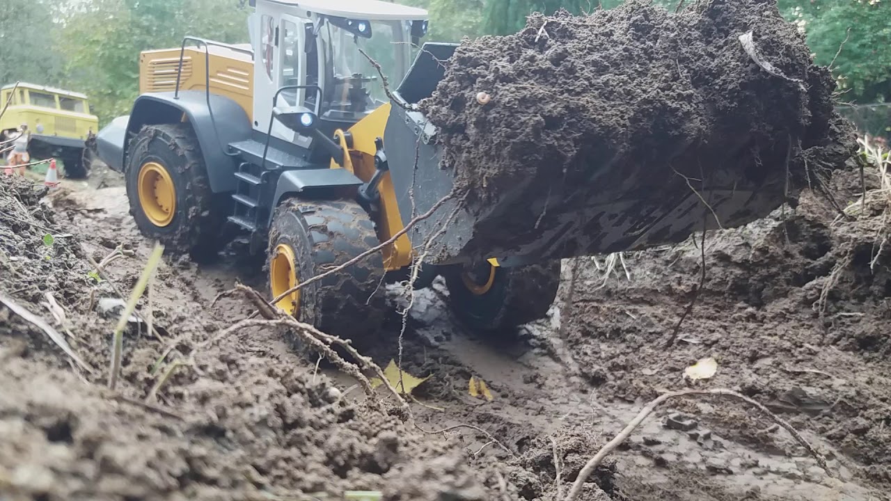 rc4wd Earth Mover Radlader hydraulik  erster Test im Gelände Offroad Teil 2