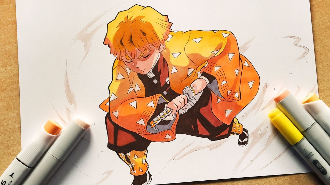How to Draw Zenitsu - Demon Slayer | Step By Step Tutorial