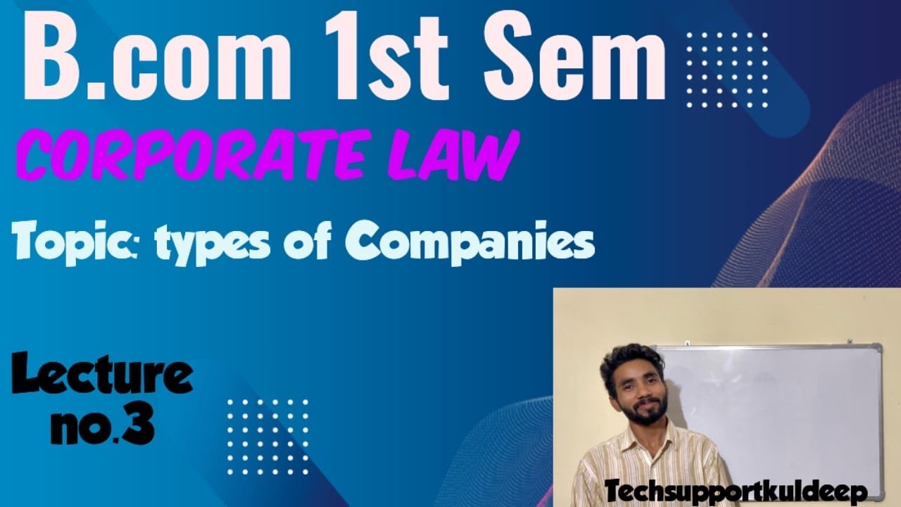 B.com 1st year corporate law, types of companies lecture 3