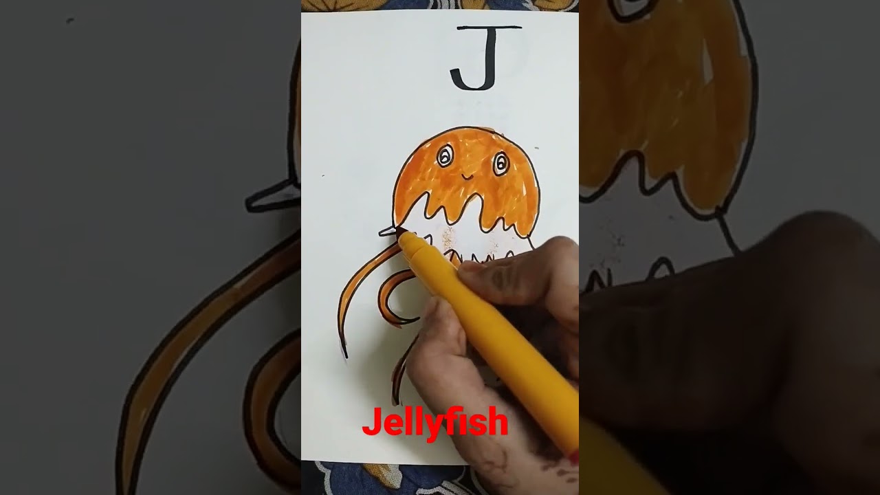 kids learning #shorts #alphabets #satisfying #ytshorts #colouring #drawing #jellyfish