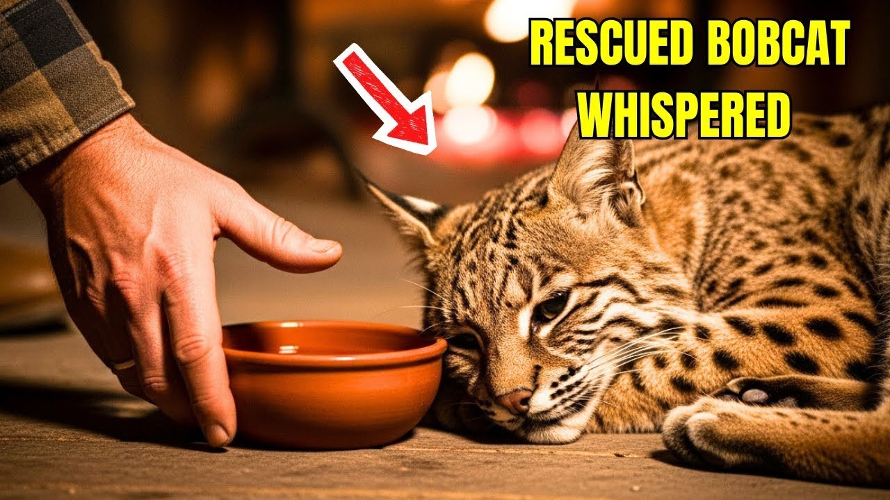 “please… stay with me tonight”, the rescued bobcat whispered to the lonely rancher