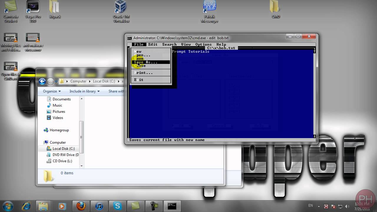 Command Prompt Basics - Create and Edit txt files in CMD [Tutorial 4]