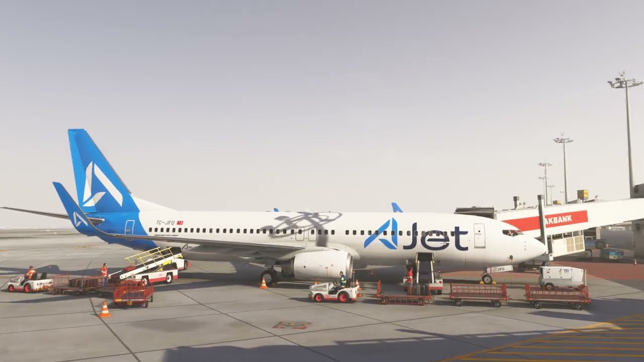 MSFS2024 PMDG 738 ANADOLU JET SİSLİ HAVADA ANKARA İNİŞİ
