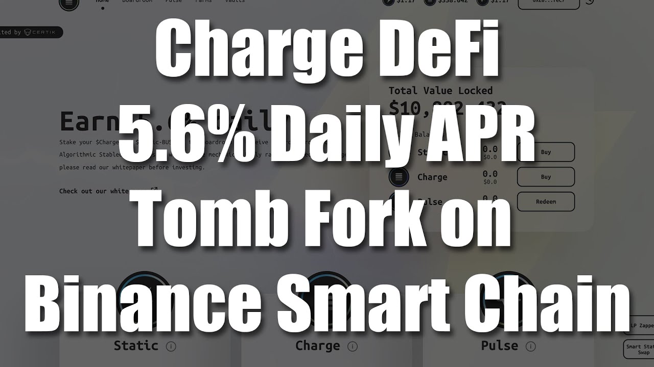 Charge DeFi tutorial on Binance Smart Chain