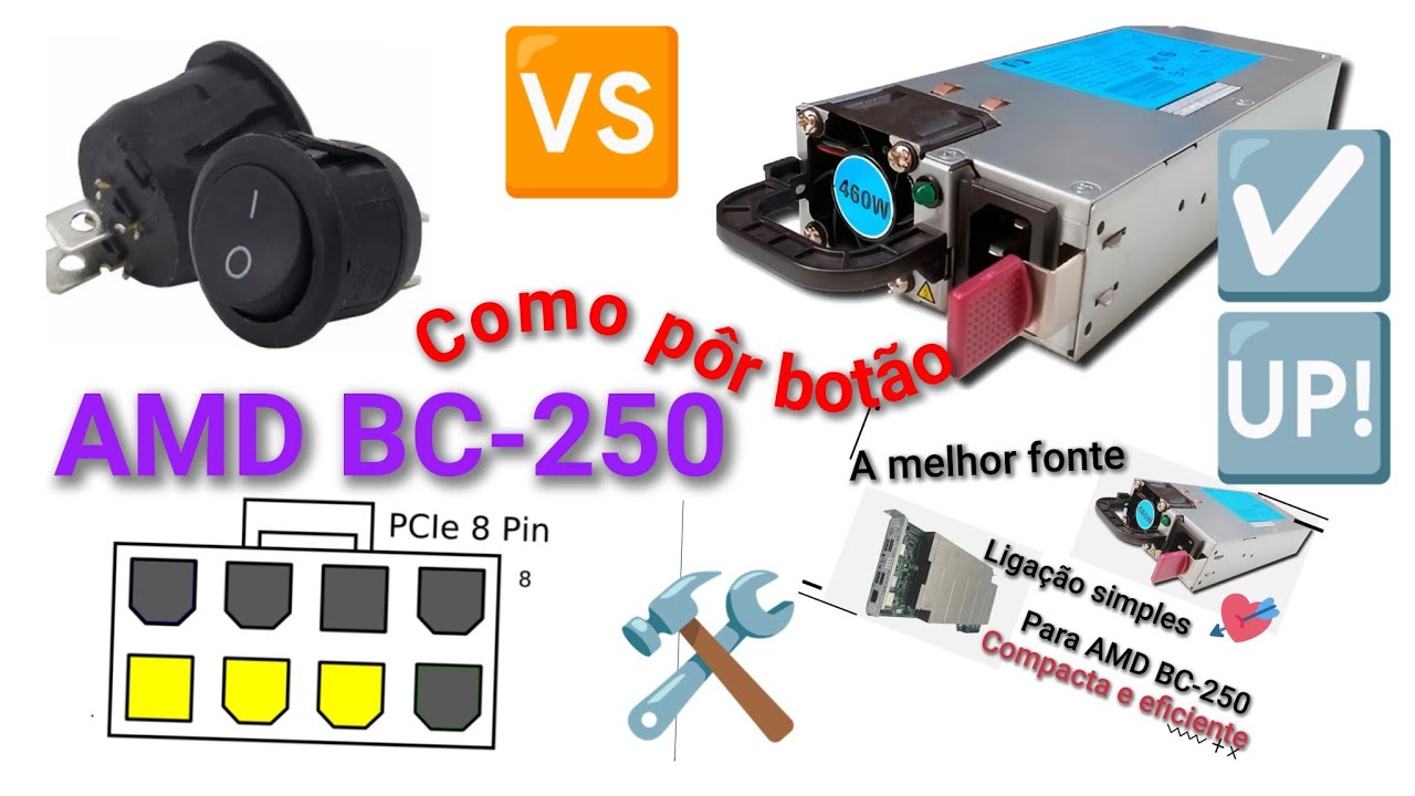 AMD BC250 - Como adicionar botão para ligar e desligar à fonte do PlayStation 5 caseiro.