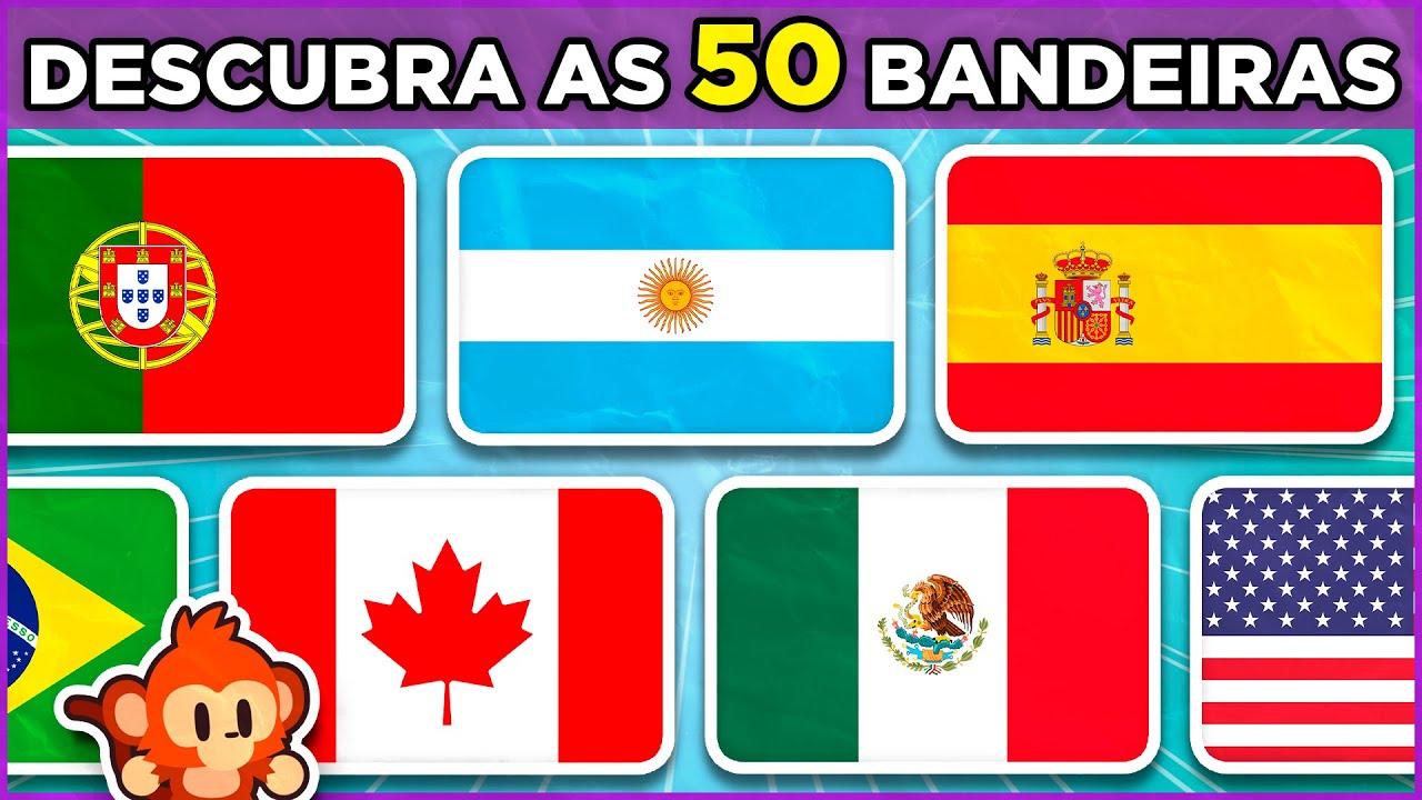 🎌 DE QUE PAÍS É A BANDEIRA? | 🚩 50 desafios de multipla escolha | 98% das pessoas não vão acertar