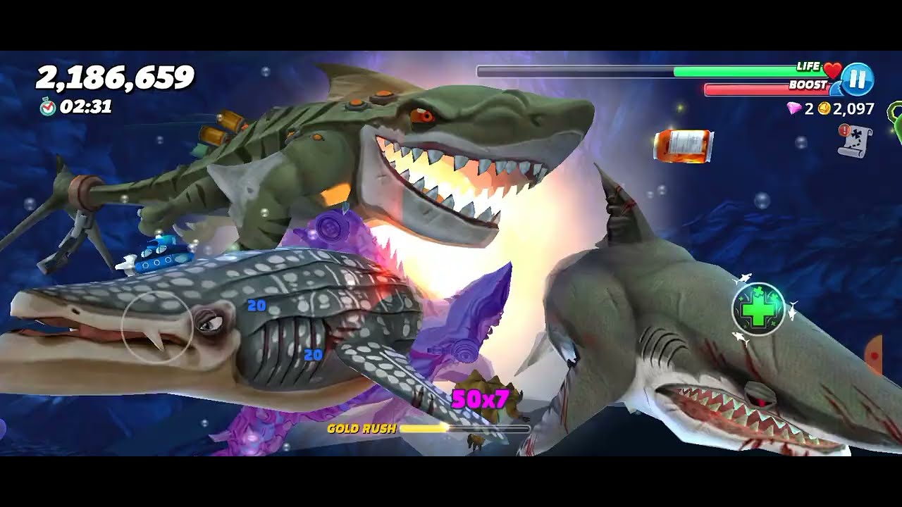 Watch Alpha Zombie Shark Zombifies sharks🦈- Hungry Shark World