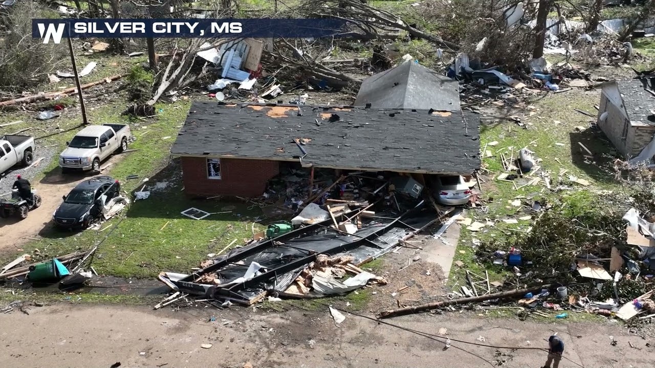 Tornado Damage - Drone Footage - Silver City Mississippi