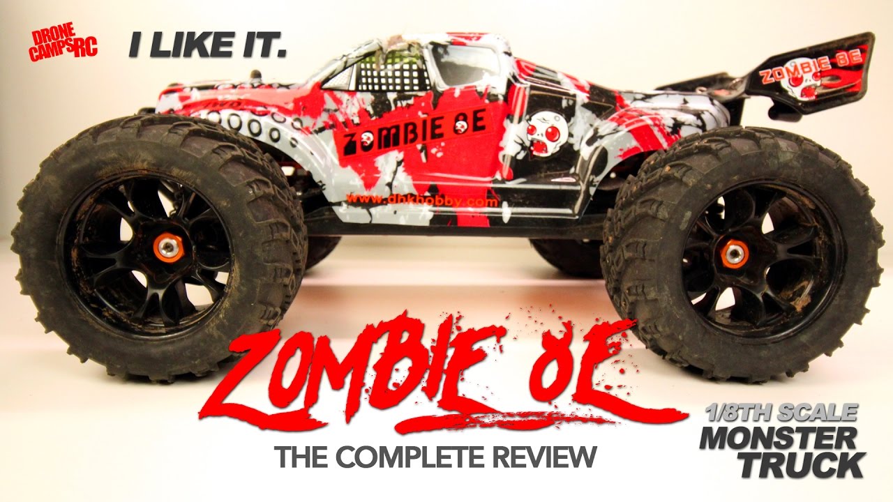 DHK ZOMBIE 8E - 1/8TH SCALE MONSTER TRUCK - Complete Review & BASH!
