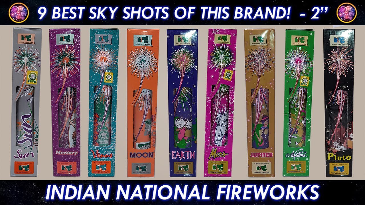 9 Best Sky shots - Indian National Fireworks । Sky shot Patakhe । Sivakasi crackers video Diwali 