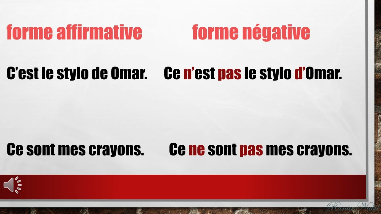 La negation explication et exercices