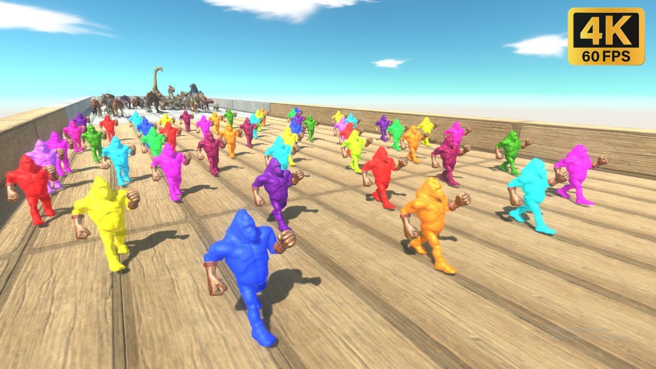 Race to eat 50 Neon Wolverillas - Animal Revolt Battle Simulator