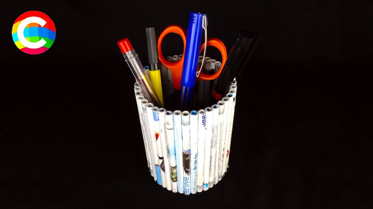 How To Make A Pen Stand - Made Using Magazine Paper Rolls