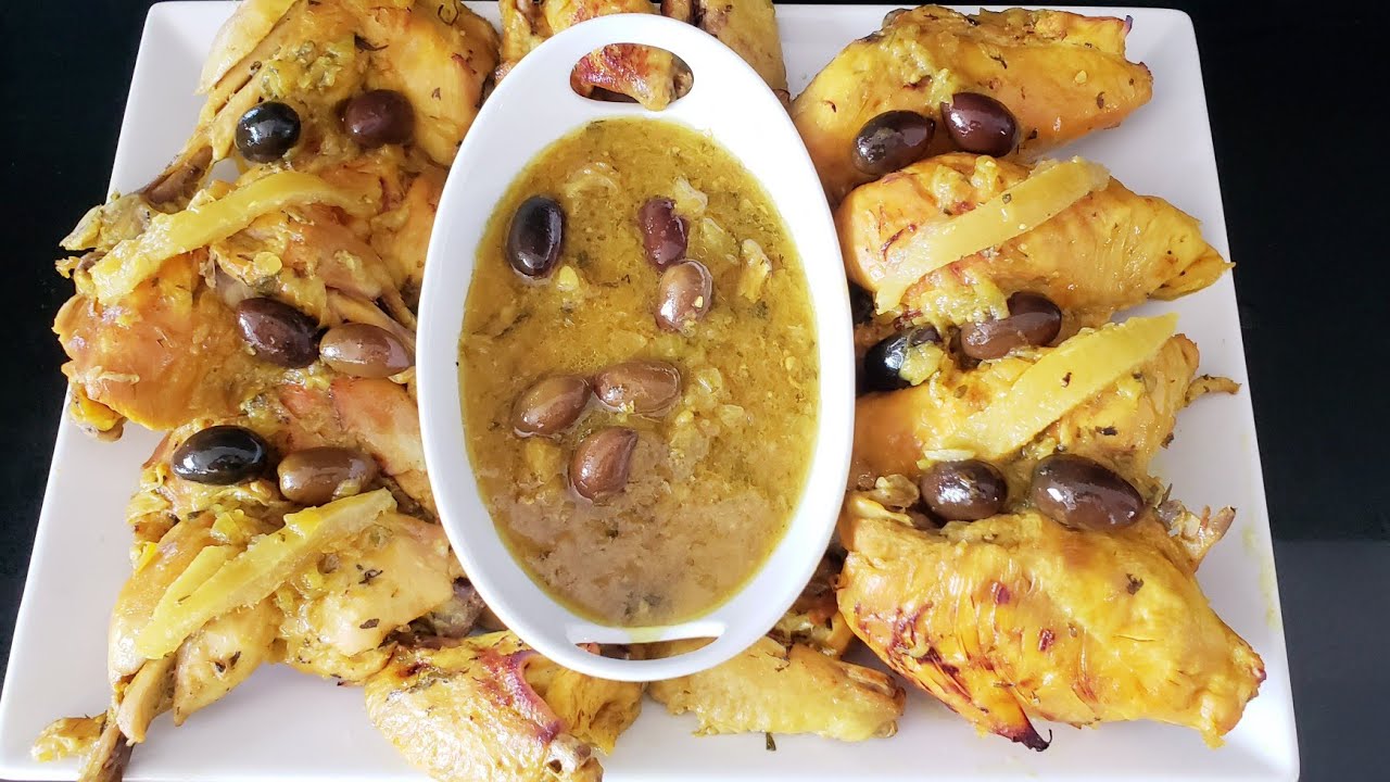 Poulet aux olives  الدجاج بالزيتون