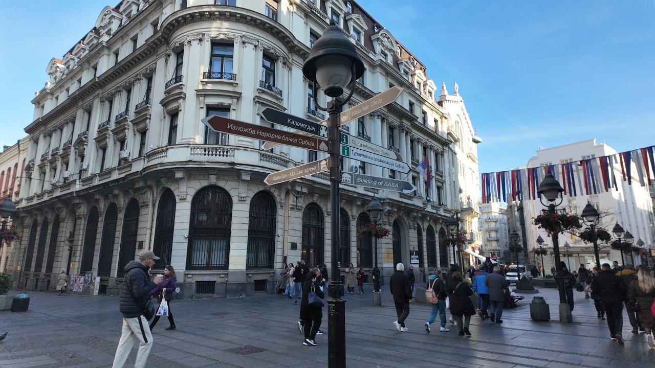 Walking in Knez Mihailova Street, Belgrade, Serbia