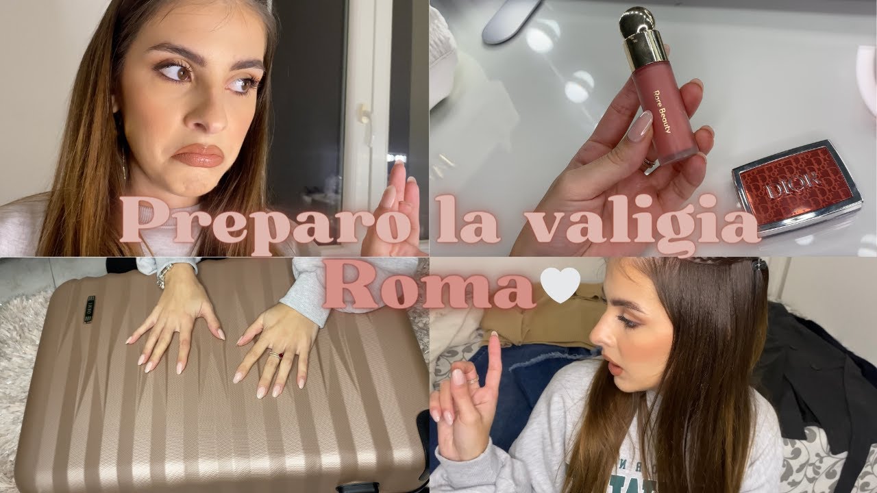 PREPARO LA VALIGIA PER ROMA 🚂🤍 | Beauty makeup, skincare, vestiti