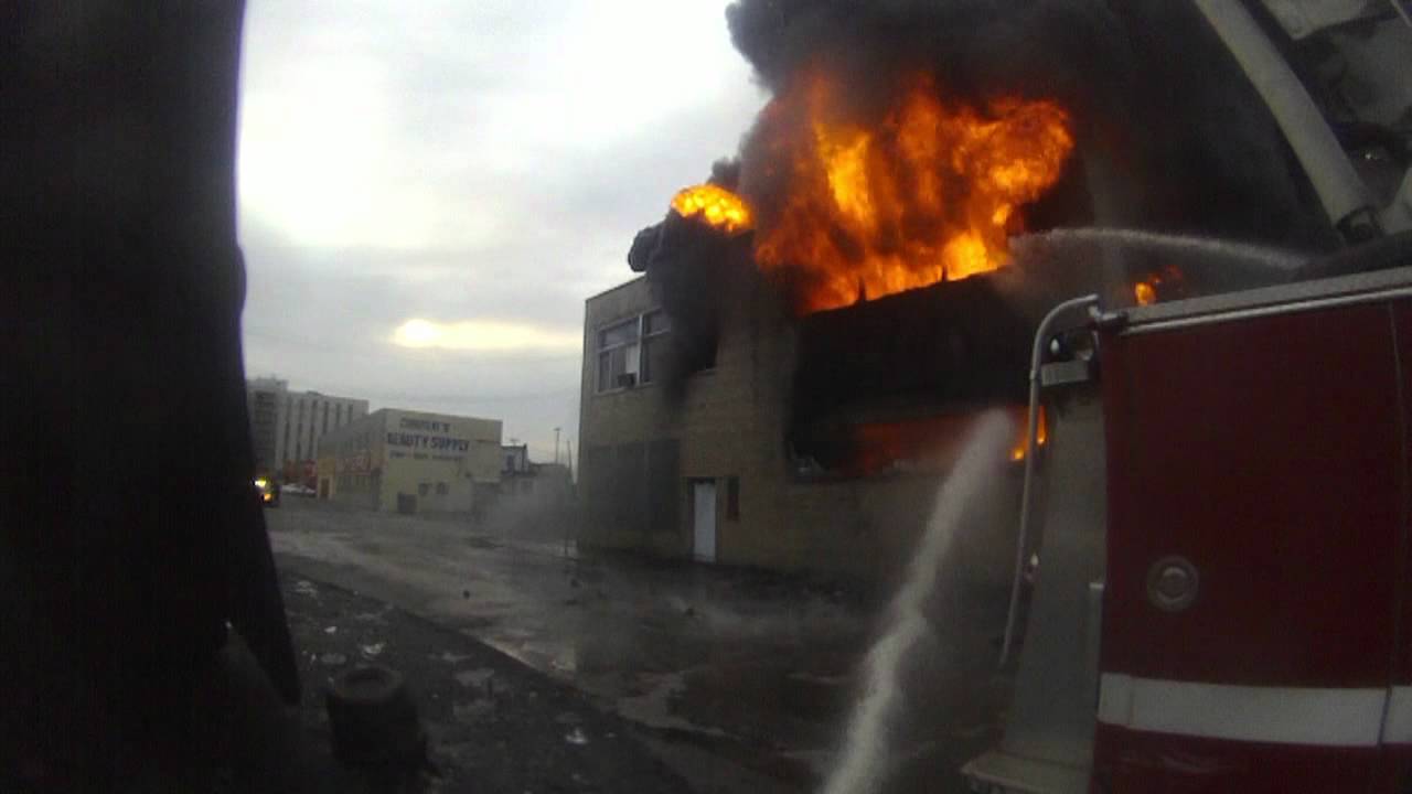 Commercial Laundry Fire Helmet cam Highland Park MI