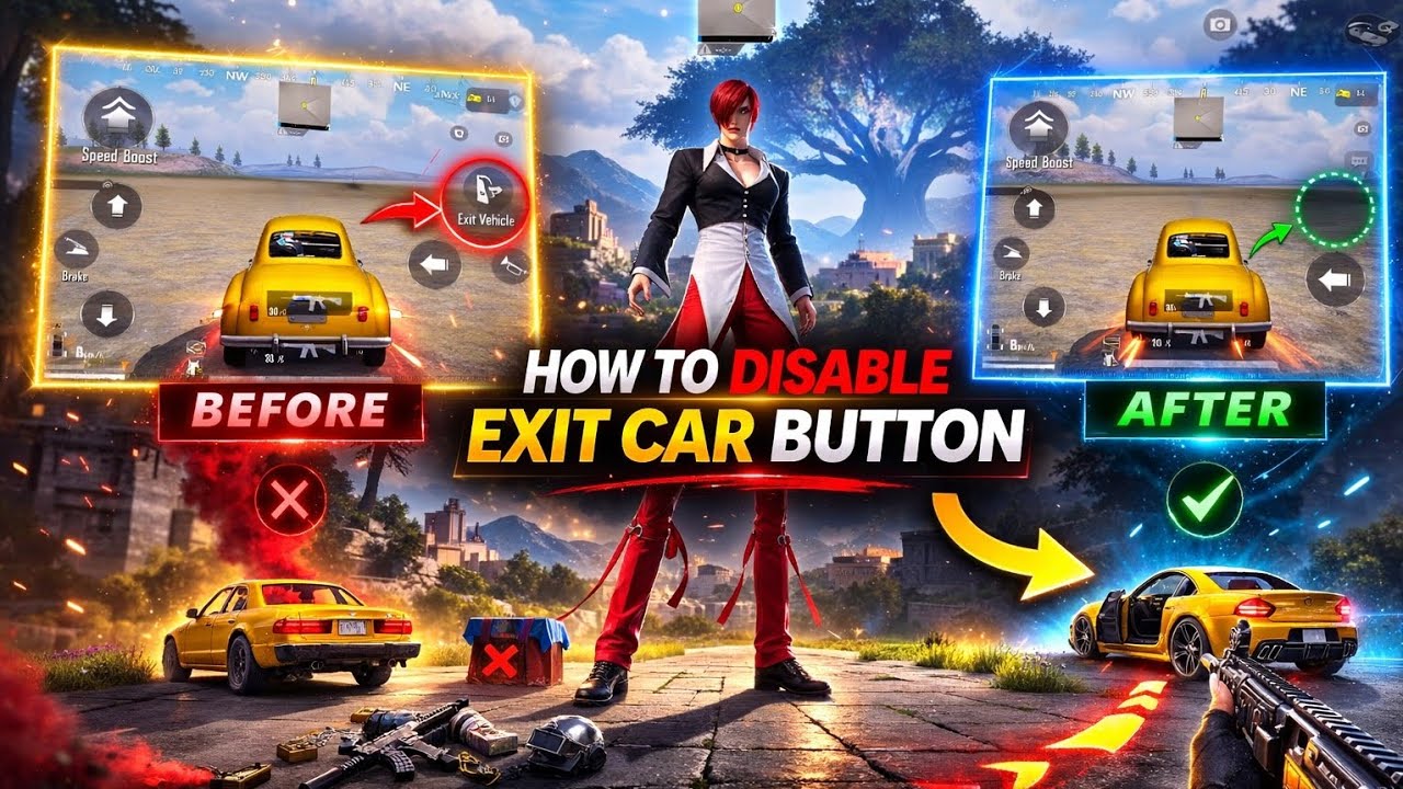 How To Disable Exit Vehicle Button (part3) | Wow Tutorial | PUBG MOBILE.