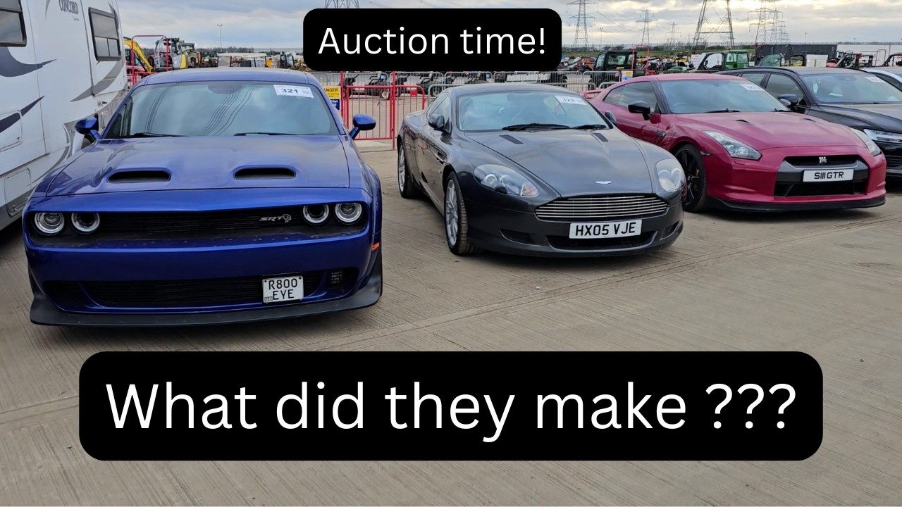 Nissan GT-R, DB9 and a Hellcat go under the hammer!! Take a look and see what they make at auction!!