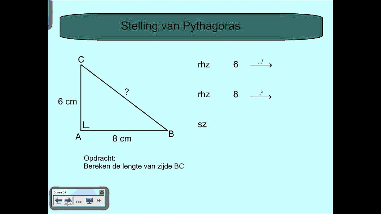 Stelling van Pythagoras voorbeeld 1