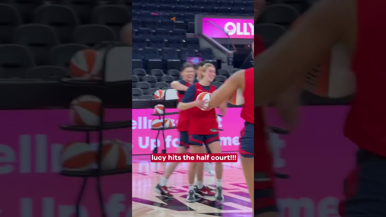 🔥 Lucy Olsen halfcourt shot | Washington Mystics WNBA women's basketball #shorts #short #basketball