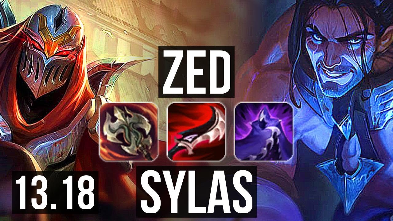 ZED vs SYLAS (MID) | Quadra, 2.2M mastery, Legendary, 17/3/7, 500+ games | NA Grandmaster | 13.18