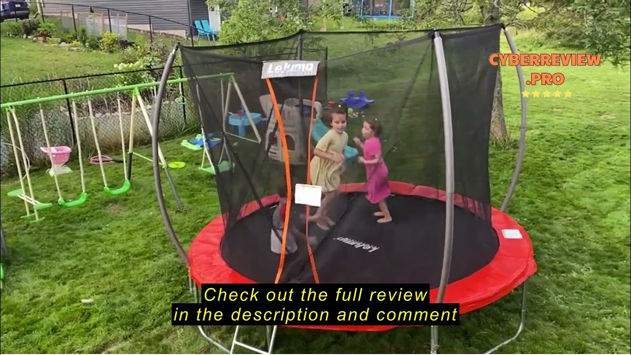 Review LeJump 10Ft Trampoline,Outdoor Games Recreational Big Trampoline with Enclosure Net & Ladder,