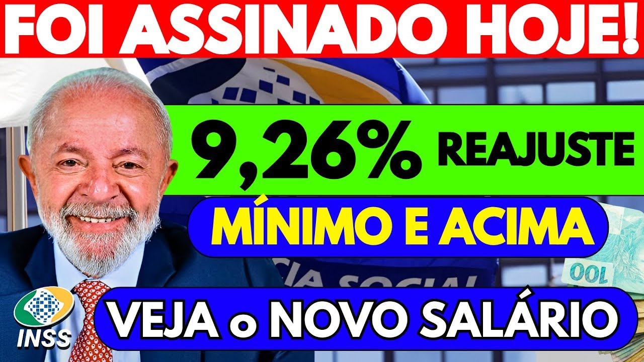 ✅MUDOU TUDO: Novo Reajuste de 9,26% para SAL&Aacute;RIO M&Iacute;NIMO e ACIMA em 2026?! - CONFIRA!