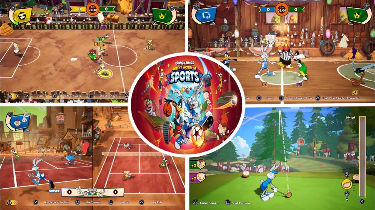 Looney Tunes: Wacky World of Sports 4 игрока против кооперативного геймплея на PS5 — ВСЕ ВИДЫ СПОРТА