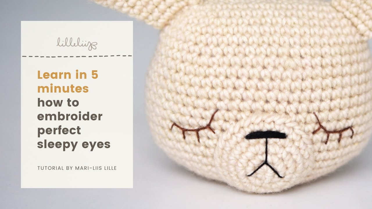 How to embroider sleepy eyes