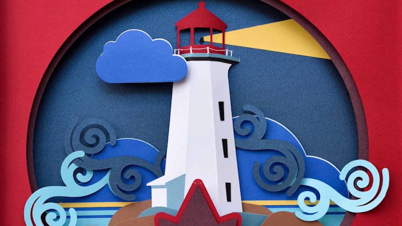 Paper Cut Out Layer Illustration Art - Lighthouse Canada // Timelapse Video