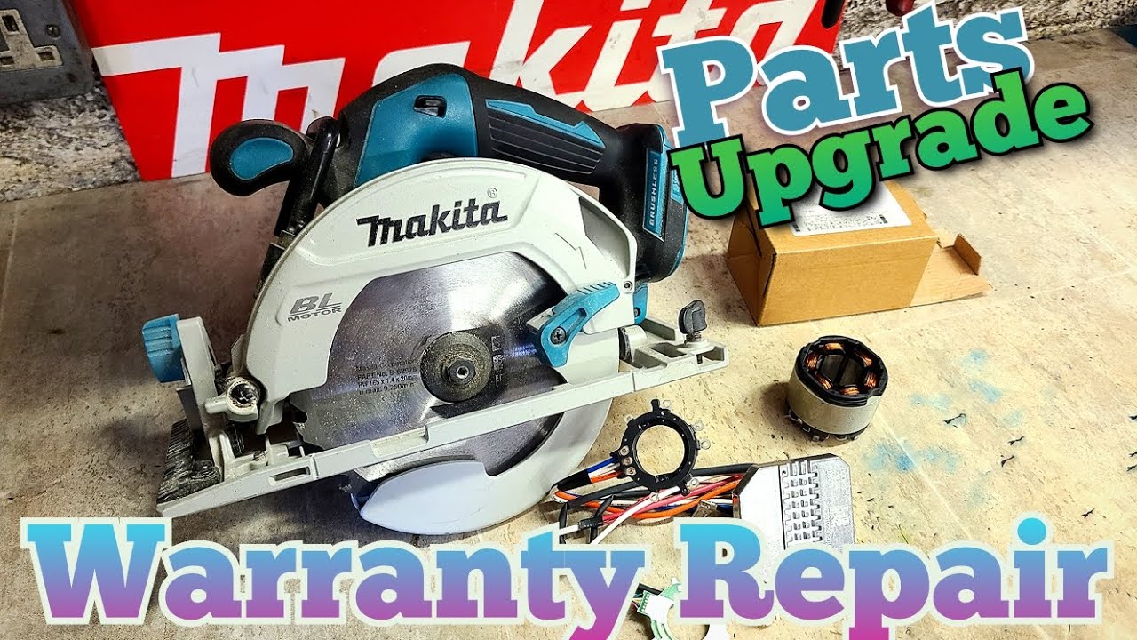 Repairing a Makita DHS680 cordless saw under warranty. Including a new upgraded part from Makita.