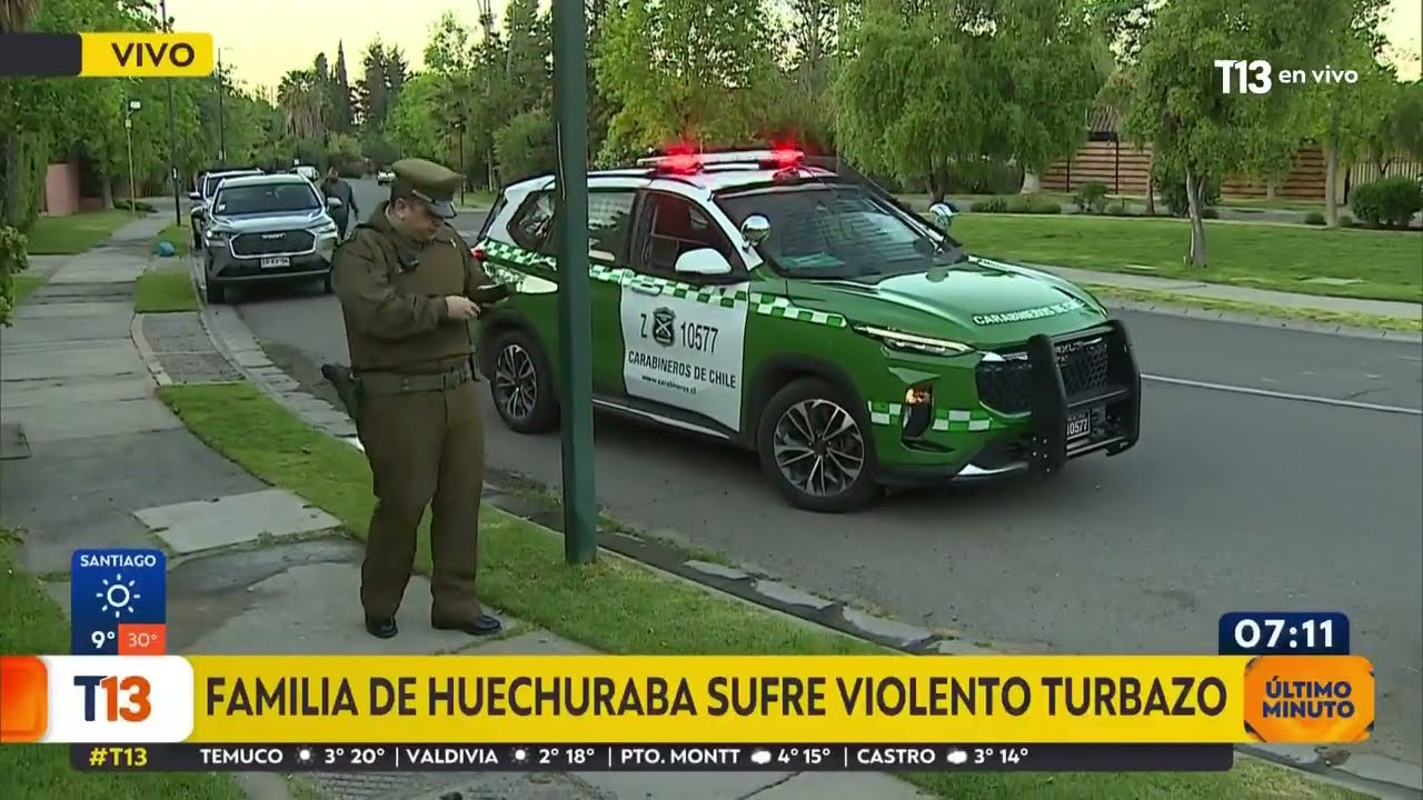 Familia sufre violento turbazo en Huechuraba