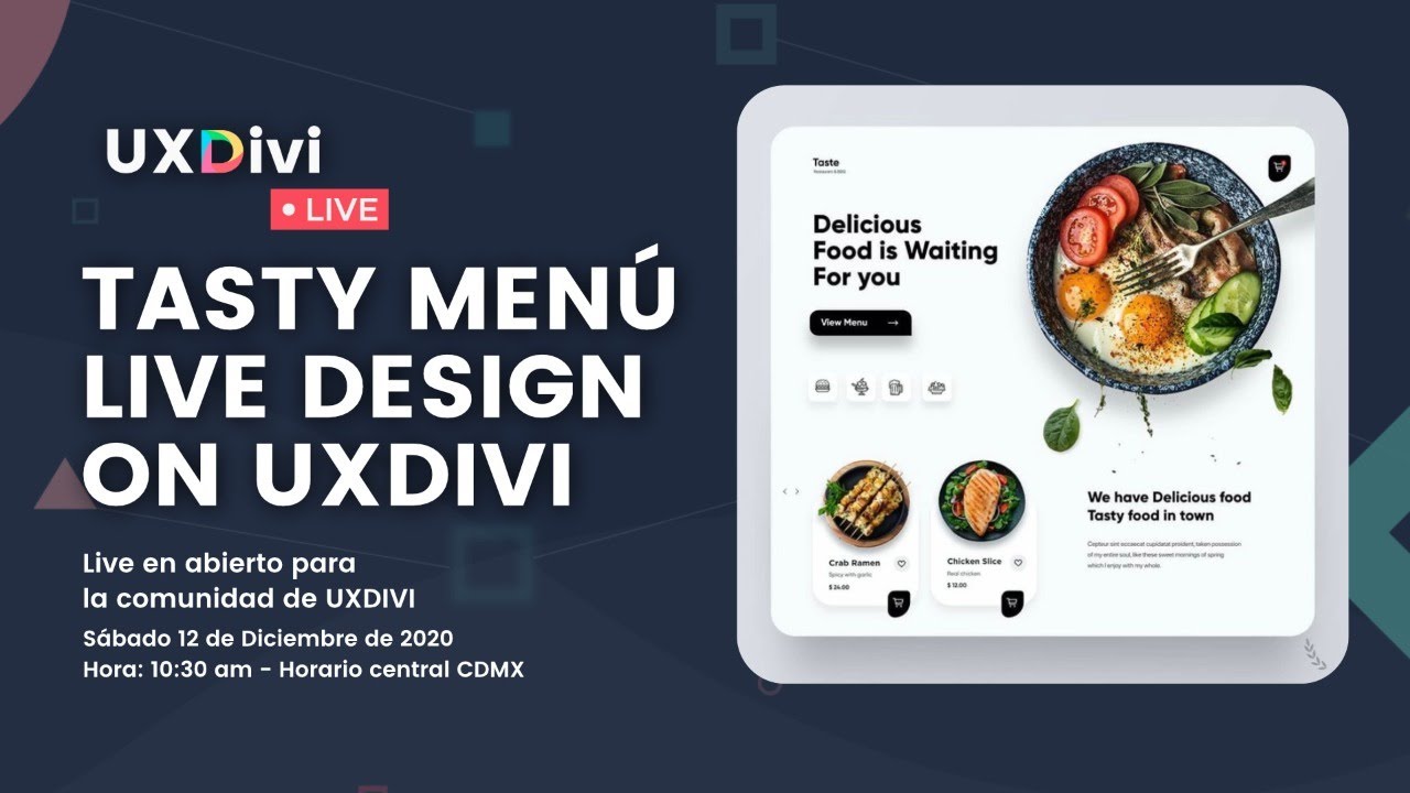 Diseño de página de menú de restaurante con Divi - #UXDiviLiveDesign