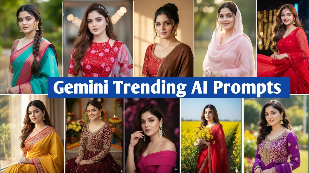 Trending 200 new Ai photo prompts for girls | Google Gemini viral photo editing prompts 