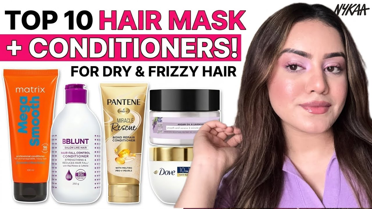 Top 10 Hair Masks & Conditioners for Dry & Frizzy Hair | Smooth, Shiny Hair at Home 💁🏻&zwj;♀️ Kp Styles