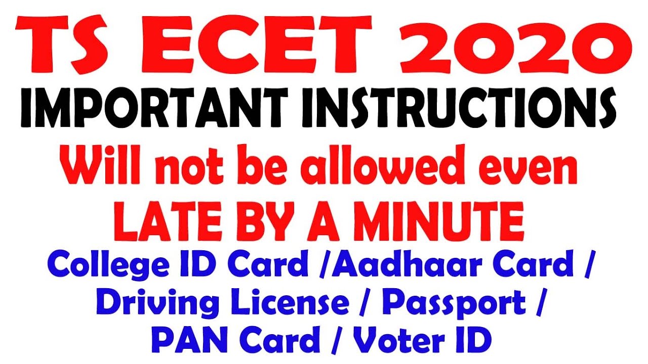 TS ECET 2020 IMPORTANT INSTRUCTIONS TO THE CANDIDATE