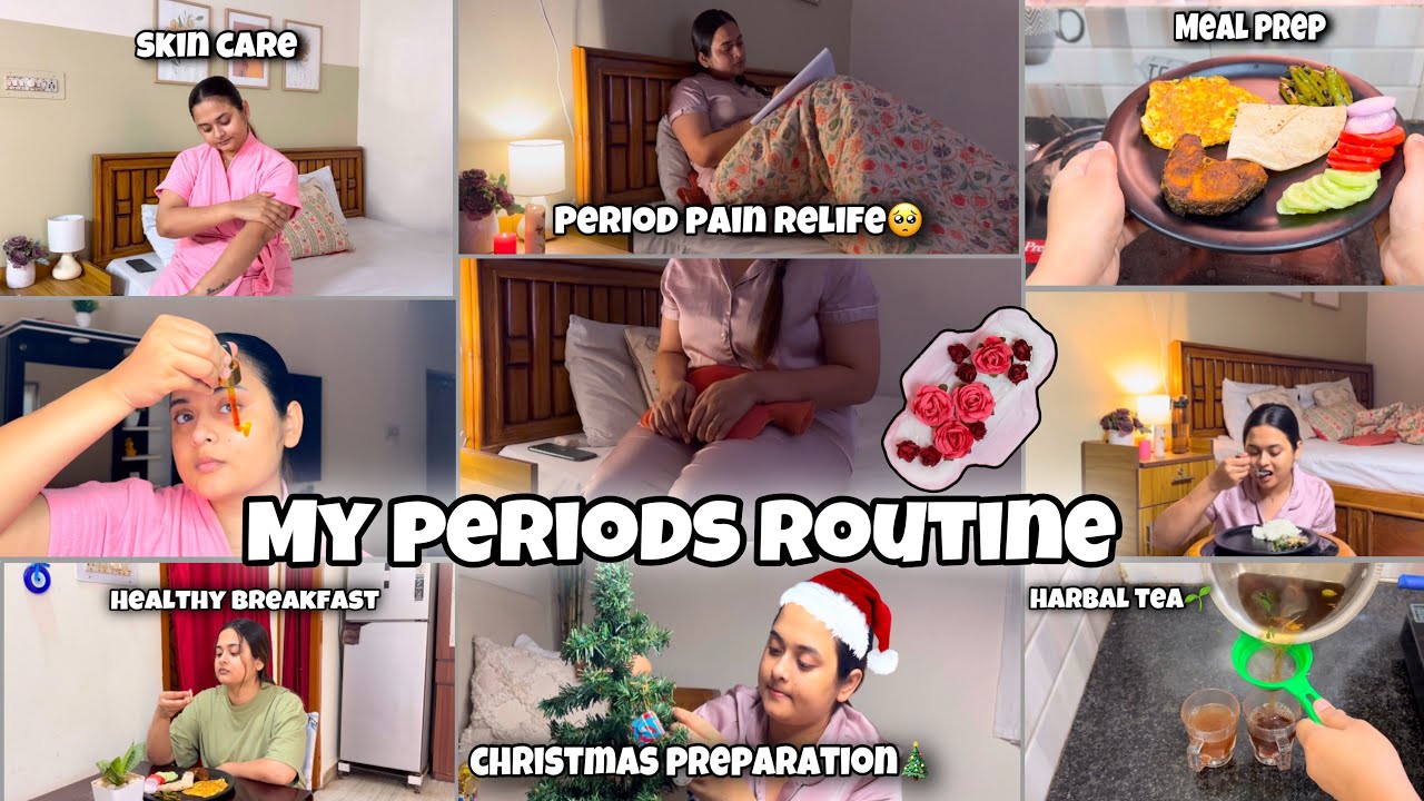 MY PERIODS ROUTINE🩸|| PAIN RELIEF 😮‍💨|| HEALTHY BREAKFAST || SKIN CARE || HARBAL TEA🍵#periodsroutine