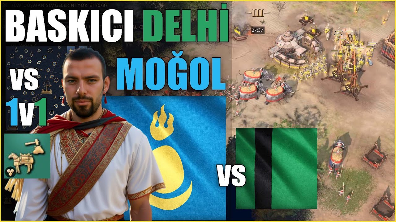 Age of Empires IV Kule Rush Delhi? MOĞOL HANIMIN GÜCÜ | AoE4 Moğol Ticareti Sulak Alanlar