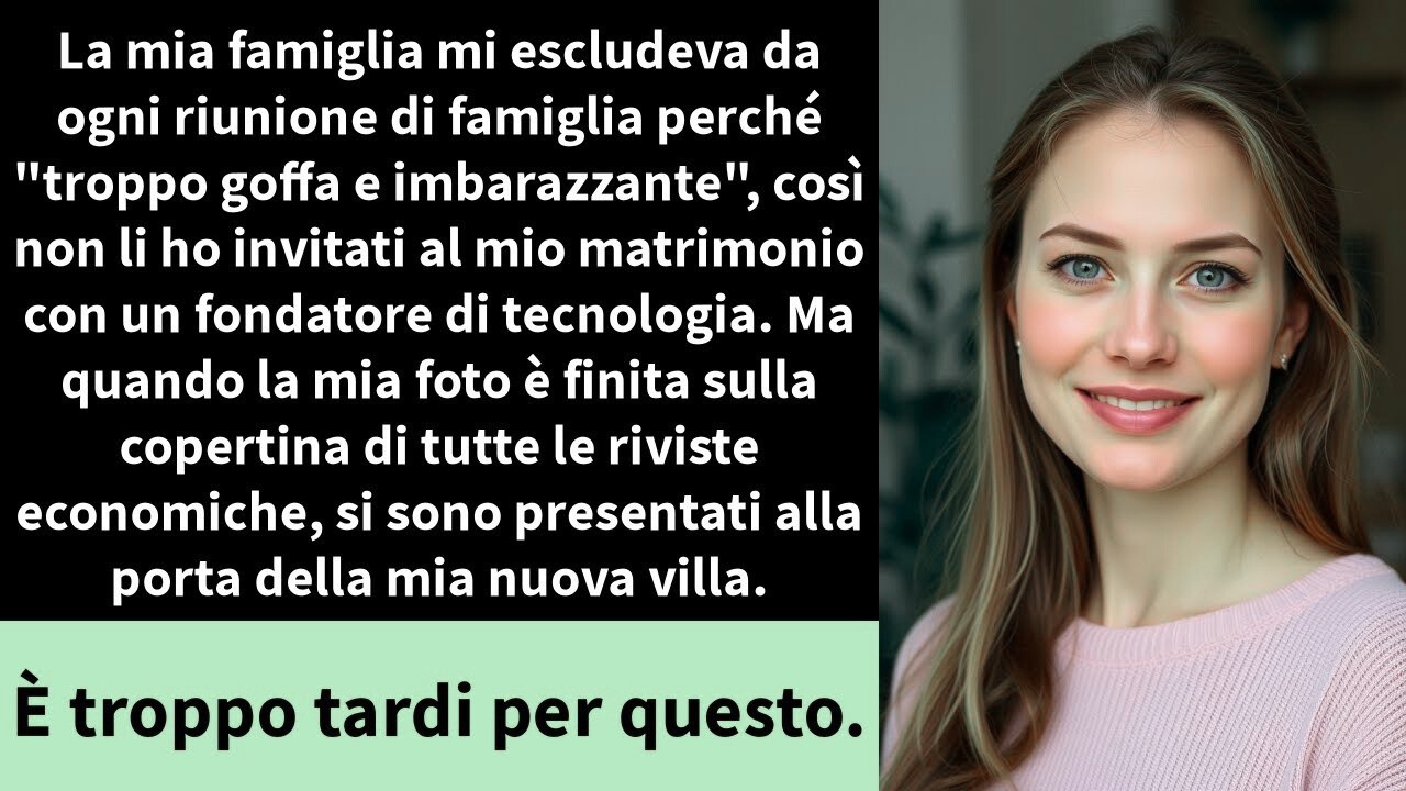 La mia famiglia mi escludeva da ogni riunione di famiglia perché  troppo goffa e imbarazzante