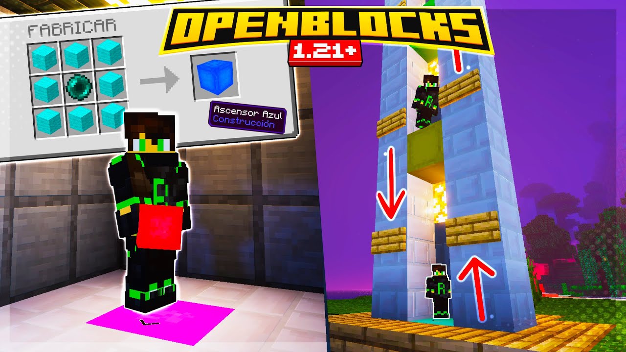 ELEVADORES PARA MINECRAFT BEDROCK 1.21.20 😲 |  OPENBLOCKS ELEVATOR REVIEW COMPLETA